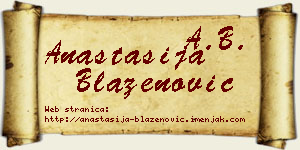 Anastasija Blaženović vizit kartica